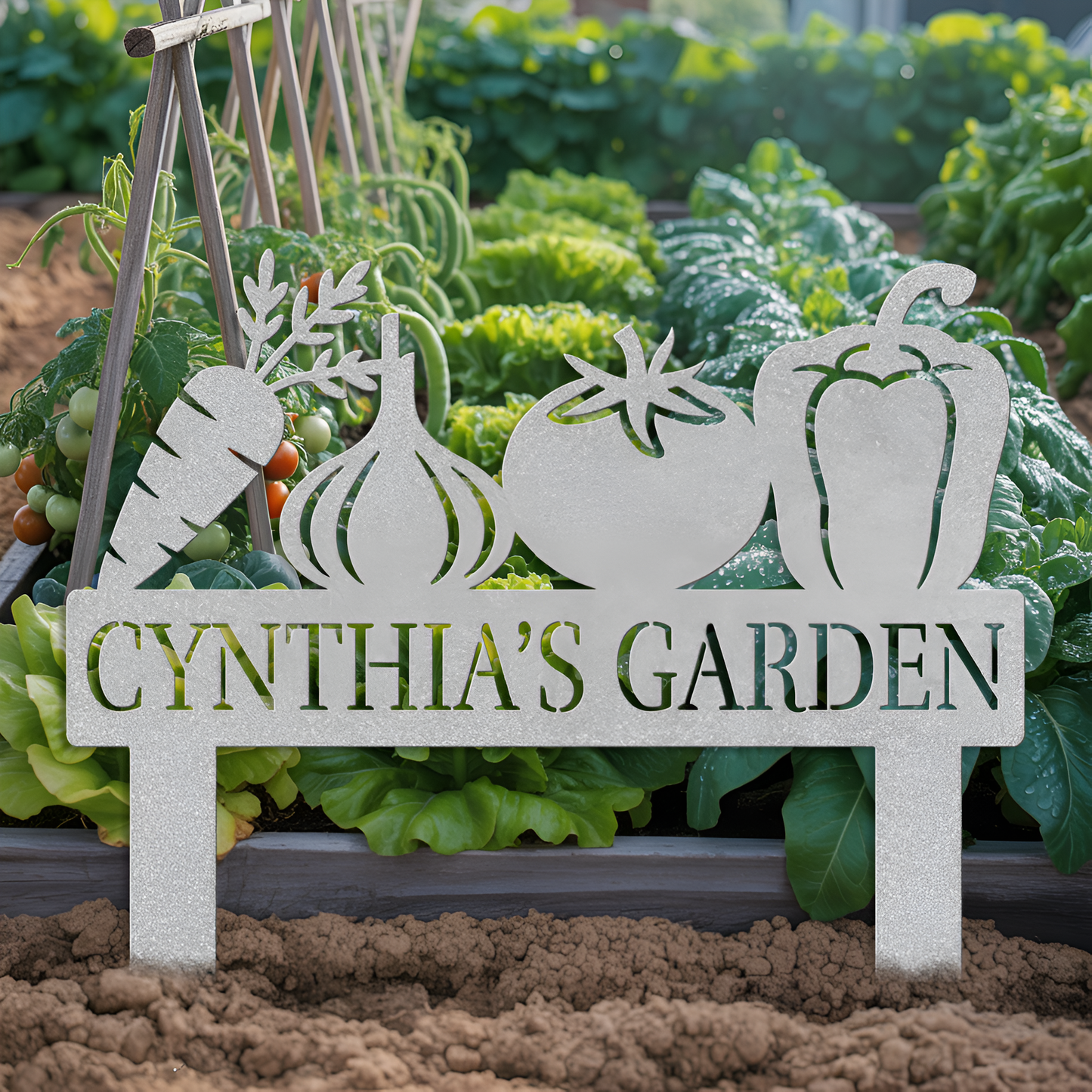 Veggie Garden Metal Sign