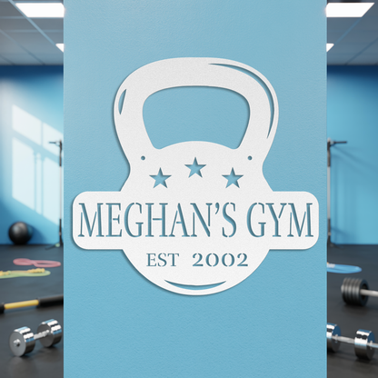 Kettlebell Home Gym Metal Sign